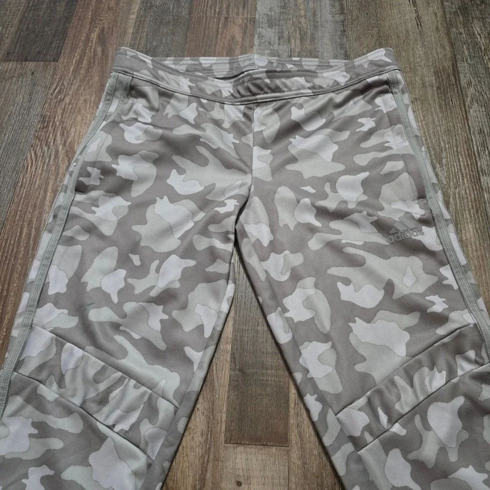 Adidas Aeroready Camo Men XL Tapered Zip Pickets Grey White Camouflage Jogger
